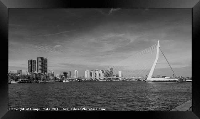 skyline from rotterdam black and white Framed Print by Chris Willemsen