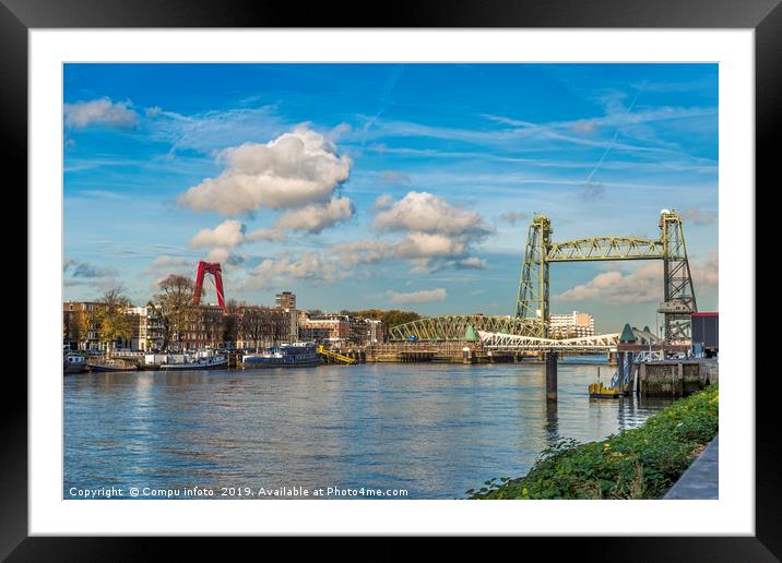 the old railraod bridge in Rotterdam Framed Mounted Print by Chris Willemsen