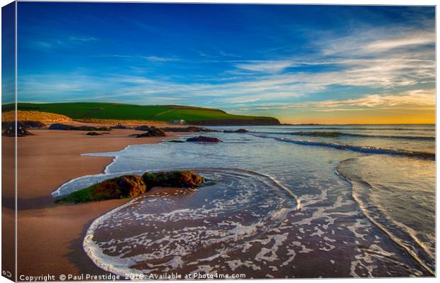 The Incoming Tide at Bantham Beach Canvas Print by Paul F Prestidge