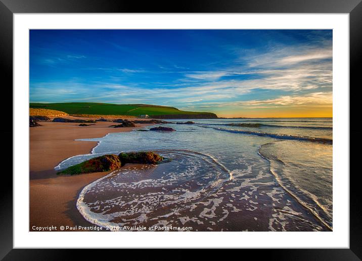 The Incoming Tide at Bantham Beach Framed Mounted Print by Paul F Prestidge