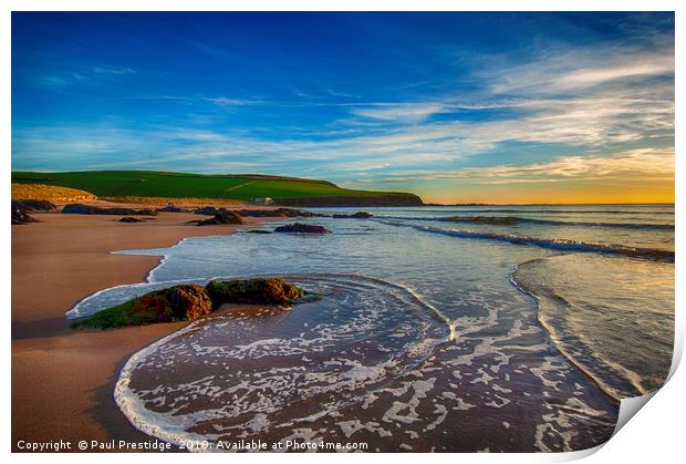 The Incoming Tide at Bantham Beach Print by Paul F Prestidge