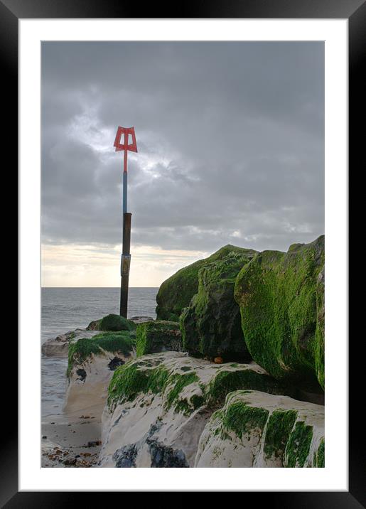 Highcliffe Groyne Framed Mounted Print by Chris Day