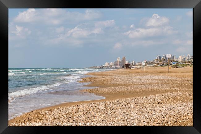 haif beach and the city Framed Print by Chris Willemsen