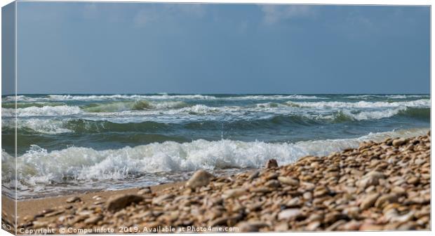 ocean and sea waves at the beach Canvas Print by Chris Willemsen