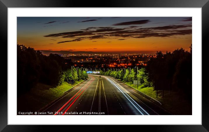 Welcome to Glasgow Sunrise Framed Mounted Print by Jason Tait