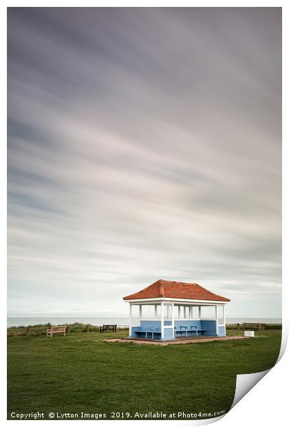 Kentish Beach Shelter Print by Wayne Lytton