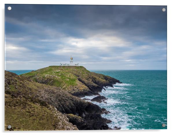 Strumble Head Lighthouse, Pembrokeshire. Acrylic by Colin Allen