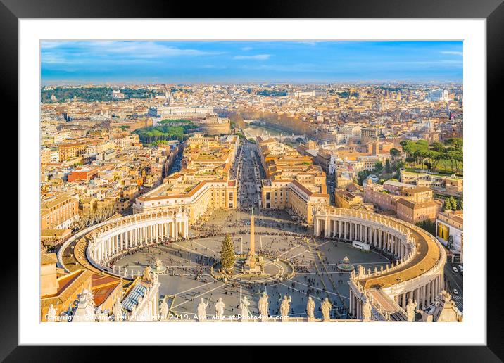 Rome Aerial View from Saint Peter Basilica Viewpoi Framed Mounted Print by Daniel Ferreira-Leite