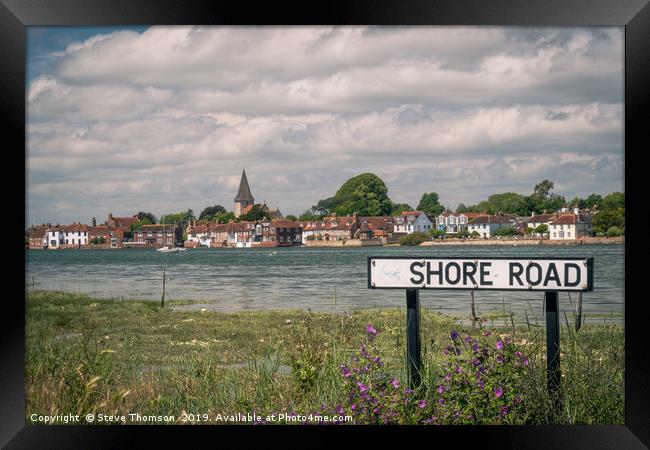 Shore Road, Bosham Village West Sussex Framed Print by Steve Thomson