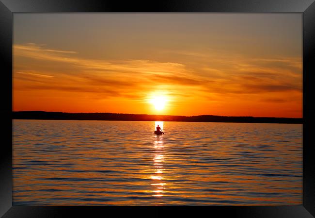  Lake Simeco Sunset Canada Framed Print by Joyce Nelson