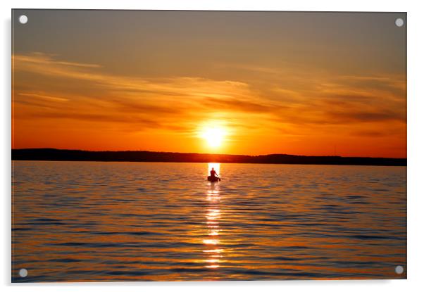  Lake Simeco Sunset Canada Acrylic by Joyce Nelson