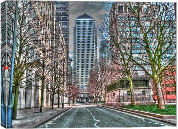Canary Wharf HDR Canvas Print by David French