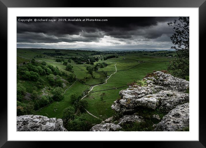 Malham View Framed Mounted Print by richard sayer