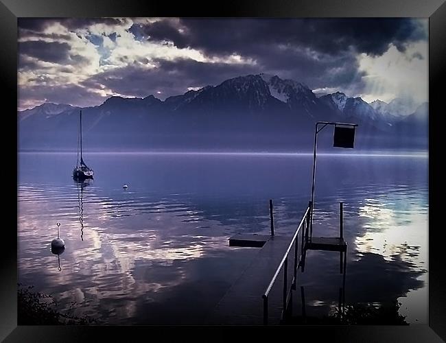 Ripples on Lake Geneva, Switzerland. Framed Print by Aj’s Images