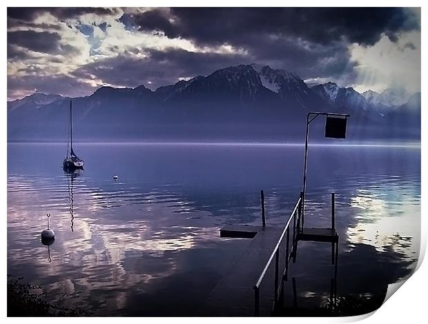 Ripples on Lake Geneva, Switzerland. Print by Aj’s Images