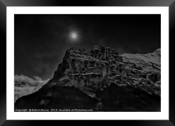Moon over the Eiger Framed Mounted Print by Robert Murray
