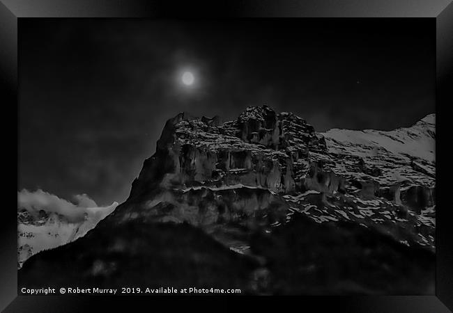 Moon over the Eiger Framed Print by Robert Murray