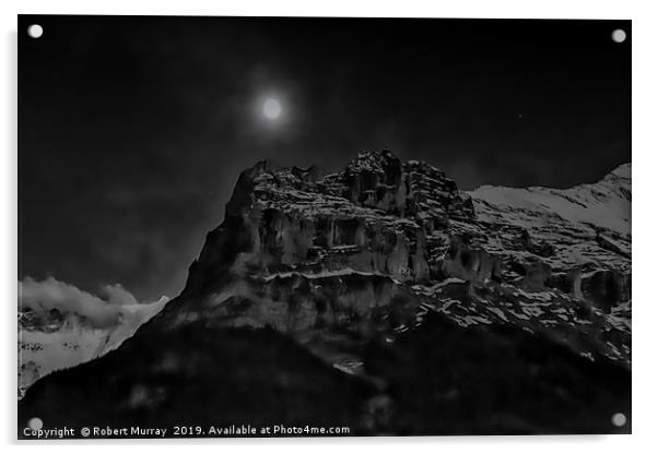 Moon over the Eiger Acrylic by Robert Murray