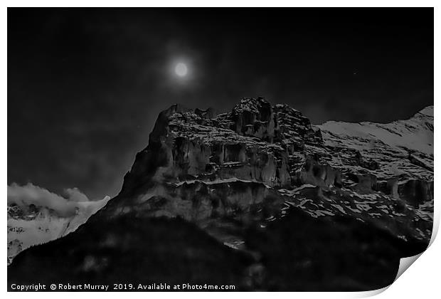 Moon over the Eiger Print by Robert Murray