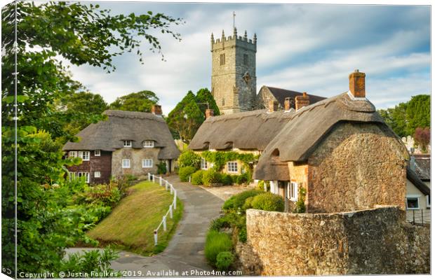 Godshill, Isle of Wight Canvas Print by Justin Foulkes