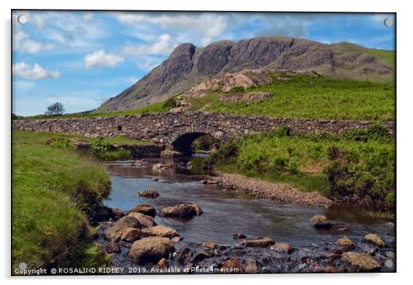 "Stone bridge across stream" Acrylic by ROS RIDLEY