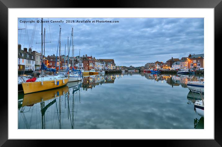 Weymouth Harbour Dusk Framed Mounted Print by Jason Connolly