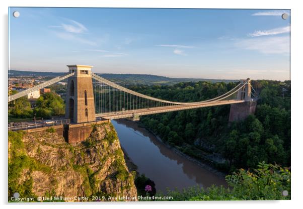 Summer Evening Bristol Clifton Suspension Bridge Acrylic by Neil William-Carter