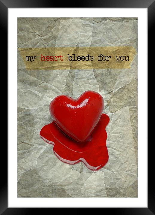 My Heart Bleeds For You Framed Mounted Print by Abdul Kadir Audah