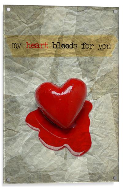 My Heart Bleeds For You Acrylic by Abdul Kadir Audah