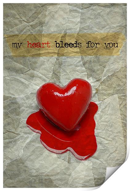 My Heart Bleeds For You Print by Abdul Kadir Audah