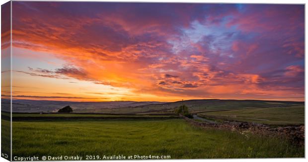 Sunset over Silsden Canvas Print by David Oxtaby  ARPS