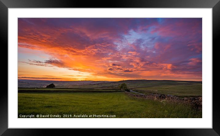 Sunset over Silsden Framed Mounted Print by David Oxtaby  ARPS