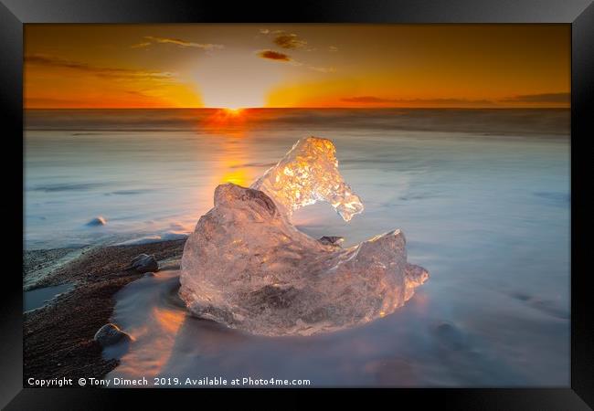 Ice Statues, on the beach. Framed Print by Tony Dimech