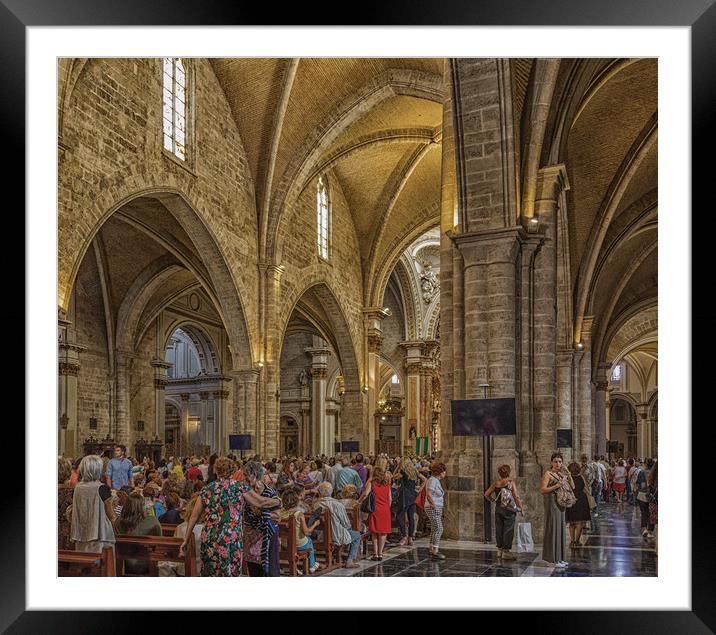 Church Interior in Valencia Framed Mounted Print by Darryl Brooks