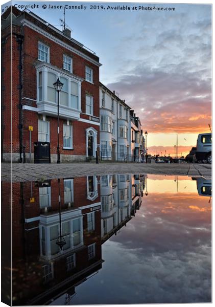 Weymouth Sunset Reflections Canvas Print by Jason Connolly