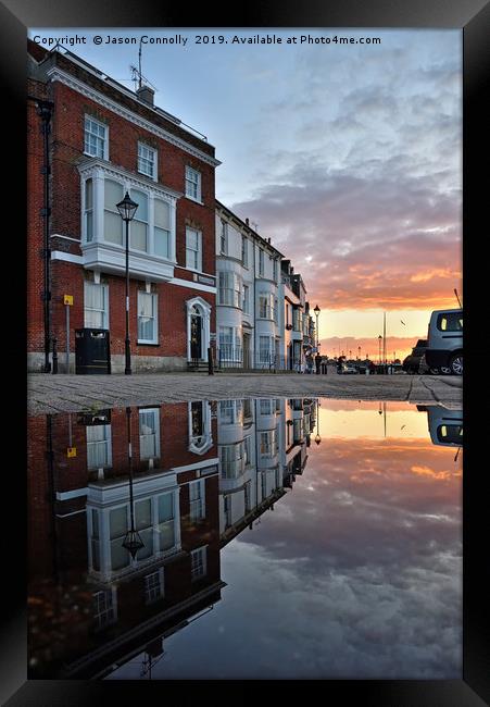 Weymouth Sunset Reflections Framed Print by Jason Connolly