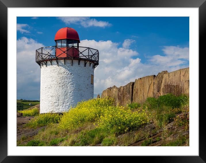 Lighthouse at Burry Port, Carmarthenshire. Framed Mounted Print by Colin Allen