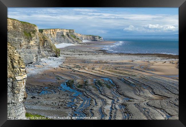 The Glamorgan Heritage Coast Cliffs and Beaches Framed Print by Nick Jenkins