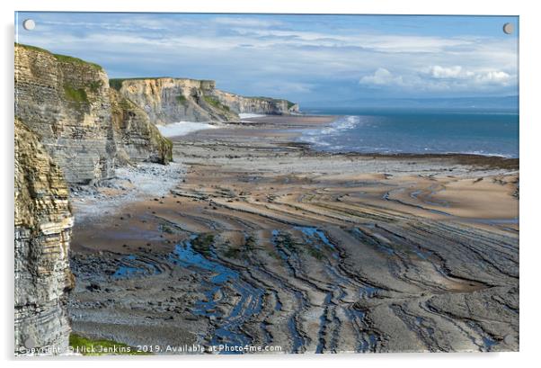 The Glamorgan Heritage Coast Cliffs and Beaches Acrylic by Nick Jenkins