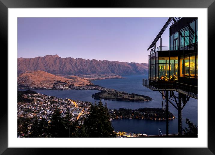 Skyline restaurant Queenstown Framed Mounted Print by Tony Bates