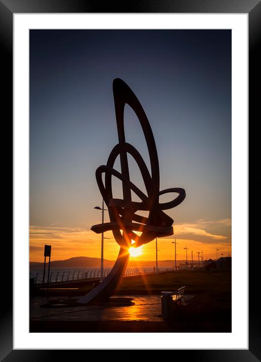 The Kitetail sculpture at Aberavon seafront Framed Mounted Print by Leighton Collins