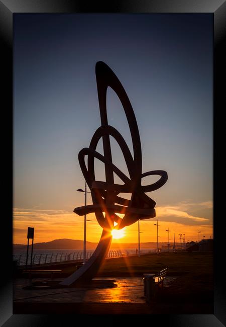 The Kitetail sculpture at Aberavon seafront Framed Print by Leighton Collins