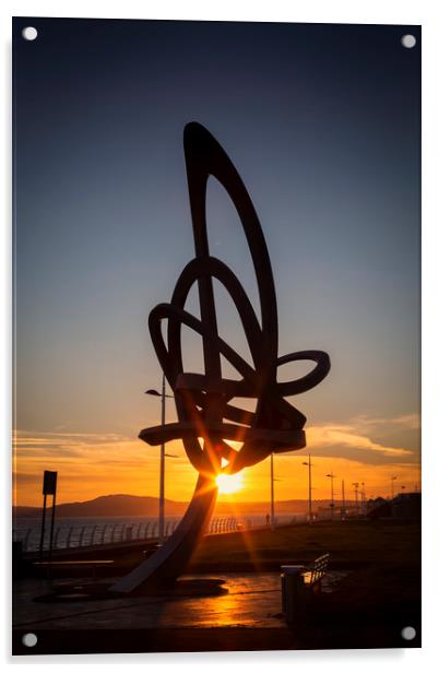 The Kitetail sculpture at Aberavon seafront Acrylic by Leighton Collins