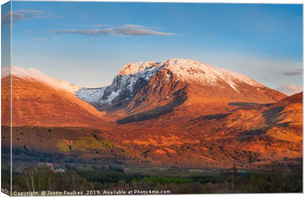 The North Face of Ben Nevis Canvas Print by Justin Foulkes