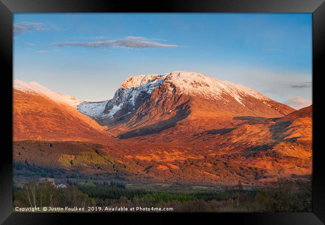 The North Face of Ben Nevis Framed Print by Justin Foulkes