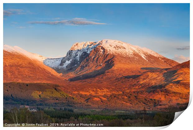 The North Face of Ben Nevis Print by Justin Foulkes