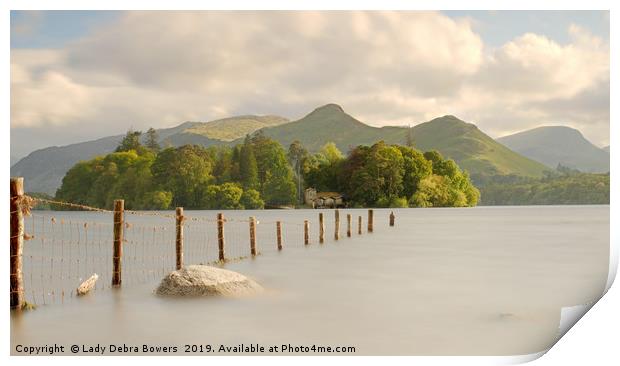 Derwent Water Boat House  Print by Lady Debra Bowers L.R.P.S