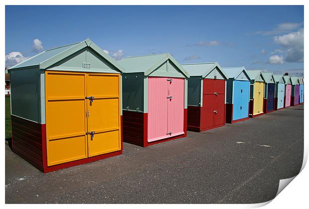 brighton beach huts Print by mark blower