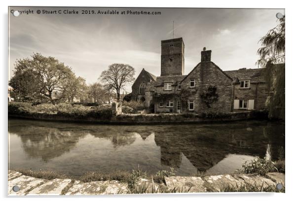 Mill Pond, Swanage Acrylic by Stuart C Clarke