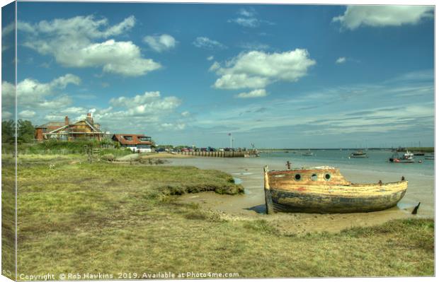 Orford old Boat  Canvas Print by Rob Hawkins